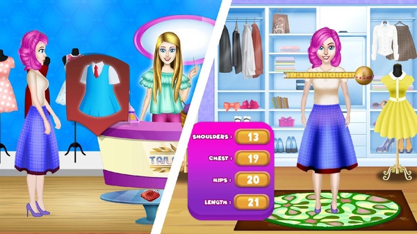 高中服装制作游戏截图
