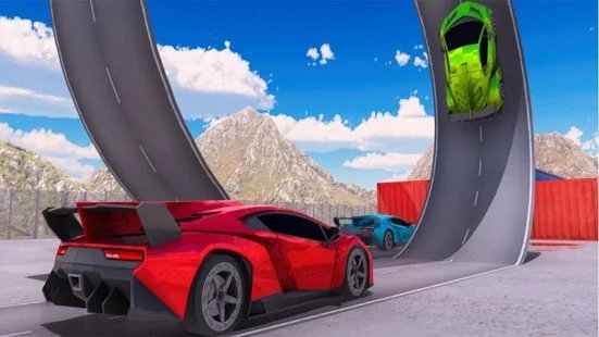 巨型坡道汽车跳跃特技3D游戏截图