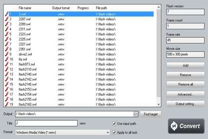Flash to WMV Converter截图
