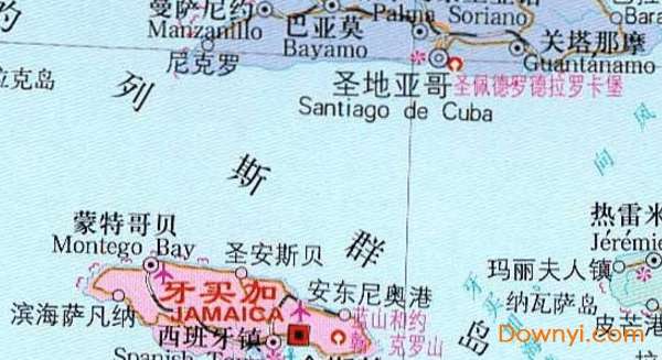 牙买加地图高清中文版截图