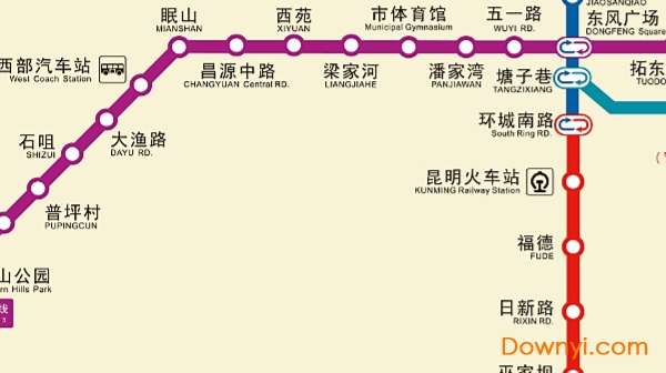昆明地铁线路图截图