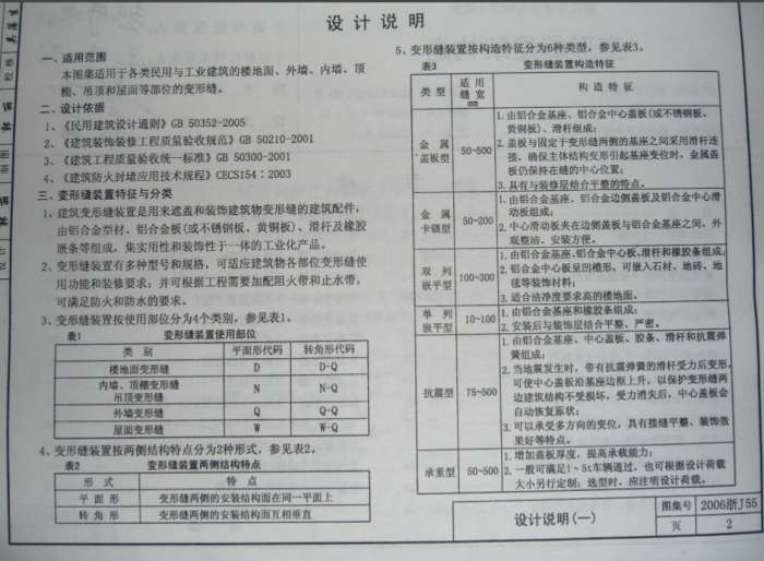 2006浙J55变形缝建筑构造图集截图