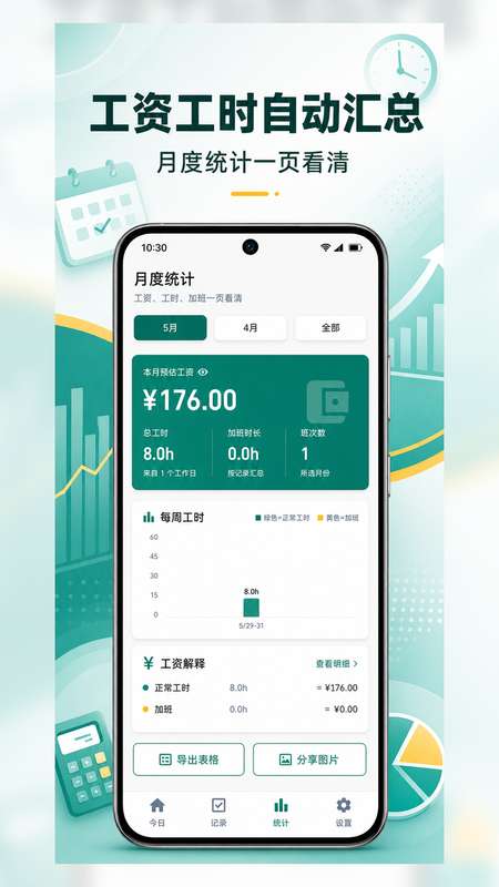 工时记录记加班截图