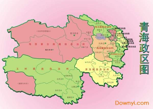 青海行政区域简图截图