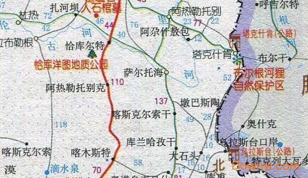 新疆东部旅游地图截图