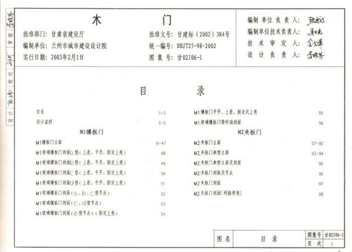甘02J061木门图集截图