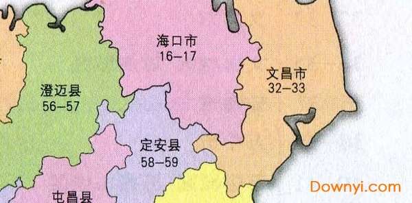 海南省行政简图截图