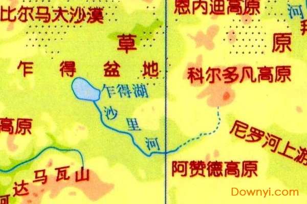 非洲地形图简图截图
