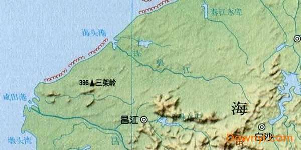 海南岛地形图大图截图