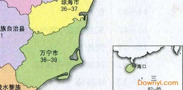 海南省行政简图截图