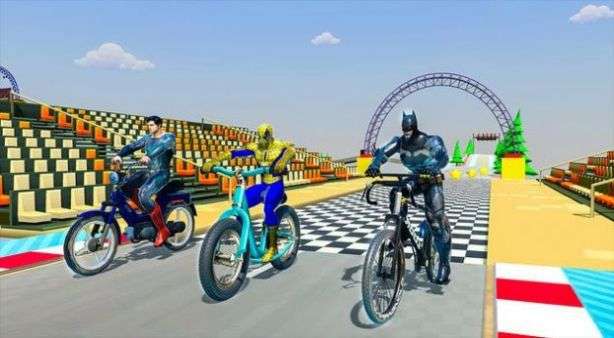 极限跑酷单车英雄(Superhero Bicycle Racing)截图