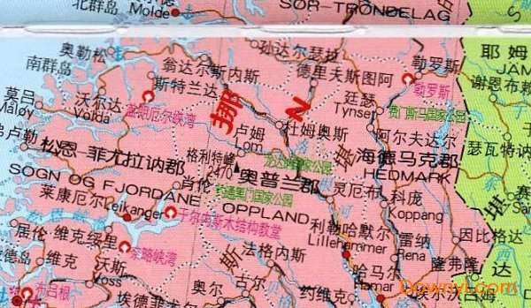挪威地图高清中文版截图
