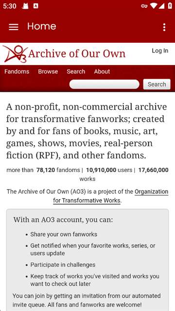 AO3 官网链接登录入口截图