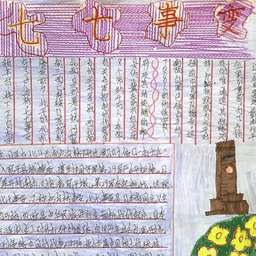 关于七七事变的手抄报模板 