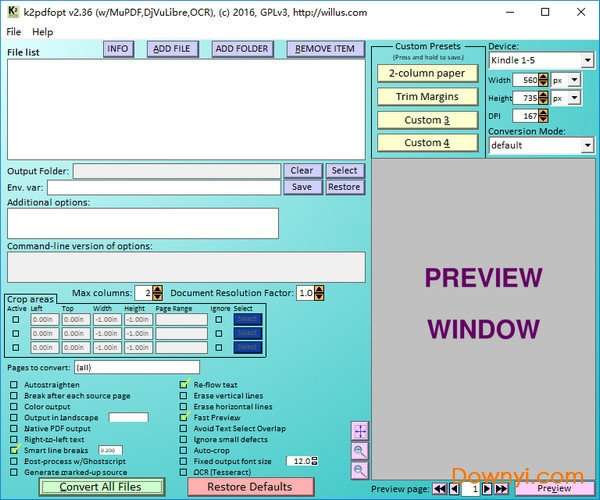 k2pdfopt gui软件截图