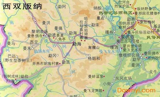 云南西双版纳旅游地图高清版截图
