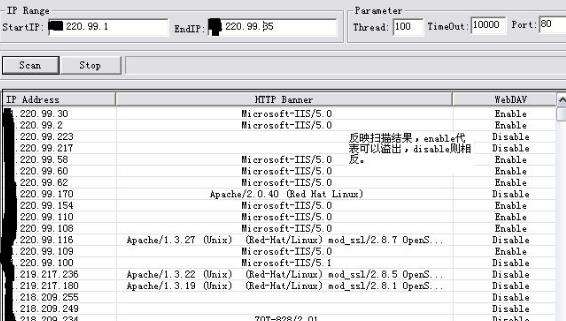 webdavscan客户端(web漏洞扫描软件)截图