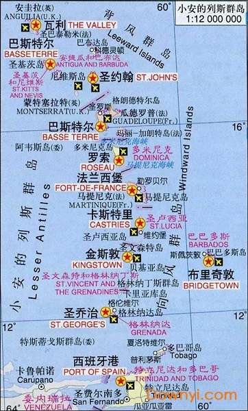 小安的列斯群岛示意图截图