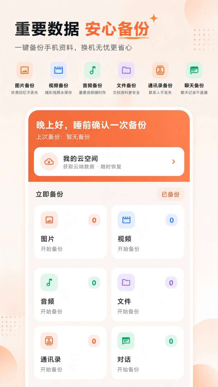 微记录云存手机备份截图