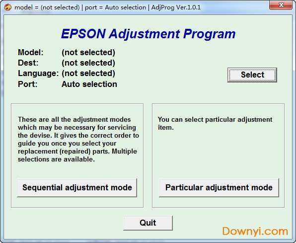 爱普生打印机me330清零软件截图
