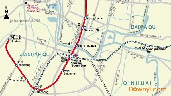 南京地铁1号线线路图截图