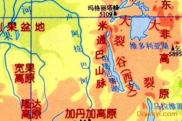 非洲地形图简图截图