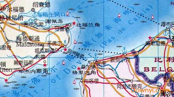 多佛尔海峡地理位置图截图