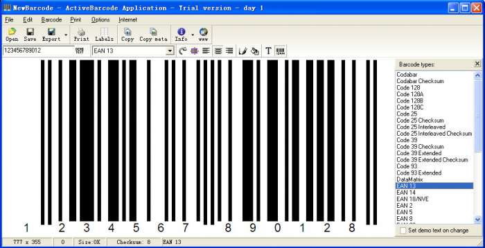 activebarcode条形码生成器软件截图
