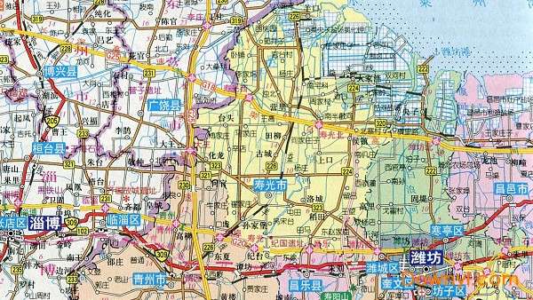 山东潍坊地图全图高清版截图