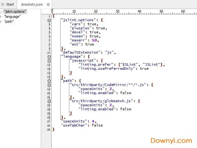 brackets代码编辑器截图
