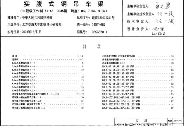 03SG520-1钢吊车梁图集截图