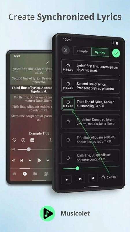 Musicolet 桌面歌词截图