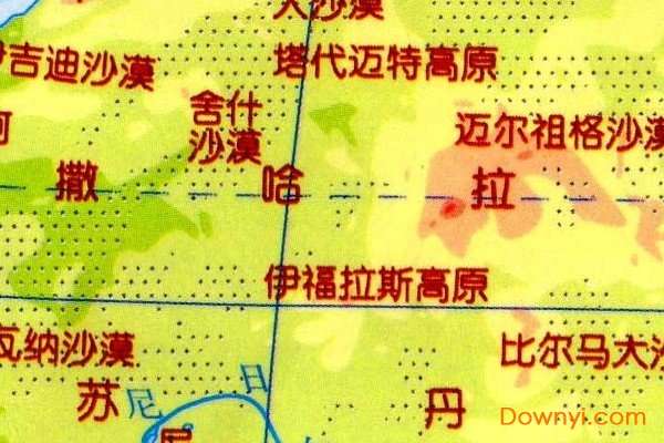 非洲地形图简图截图