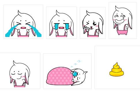 趴耳兔QQ表情包截图