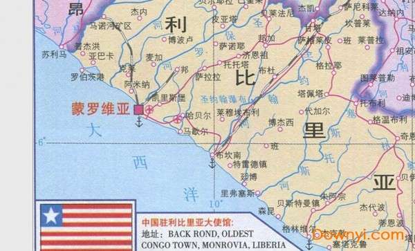 科特迪瓦利比里亚旅游地图截图