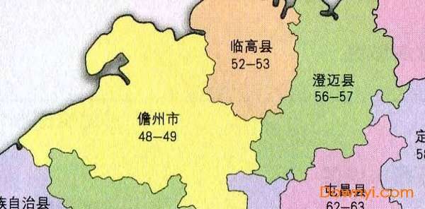 海南省行政简图截图