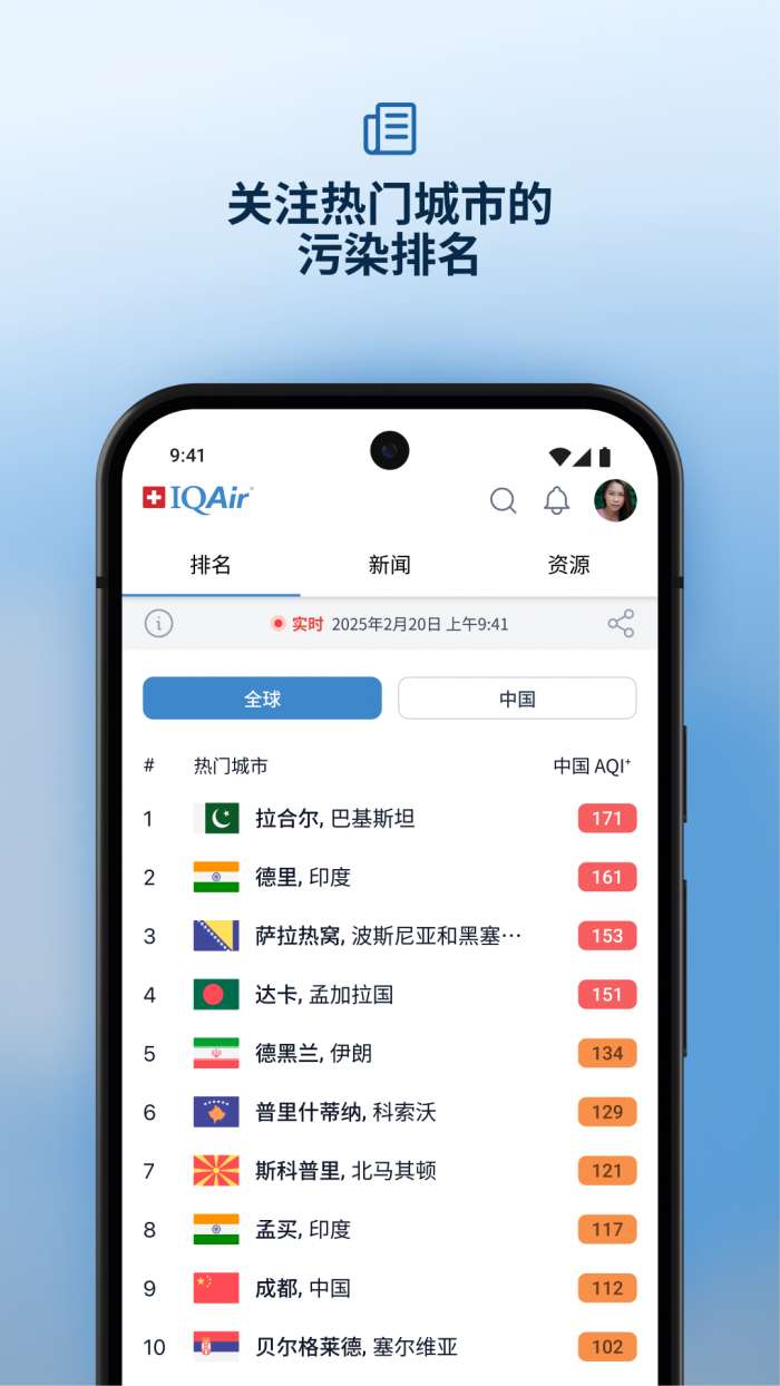IQAir 智空气截图