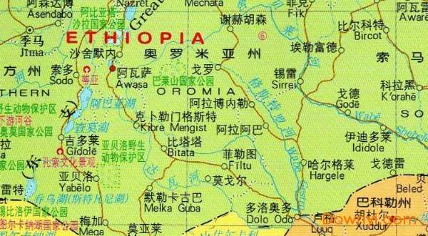 埃塞俄比亚中文地图截图