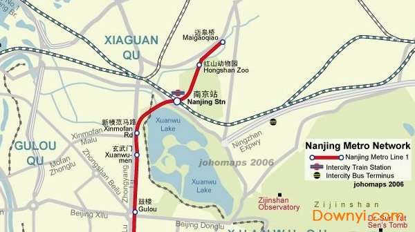 南京地铁1号线线路图截图