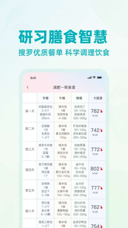 低卡热量计算管理截图